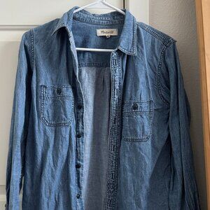 Madewell Chambray Women Denim Shirt Blue - Size XS-